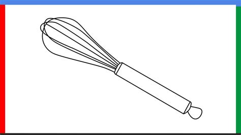 How To Draw Whisk Step By Step For Beginners Youtube