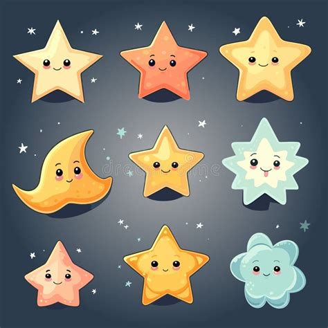 Pegatinas Portadoras De Dibujos Animados Caricatura De Emoji Estrella