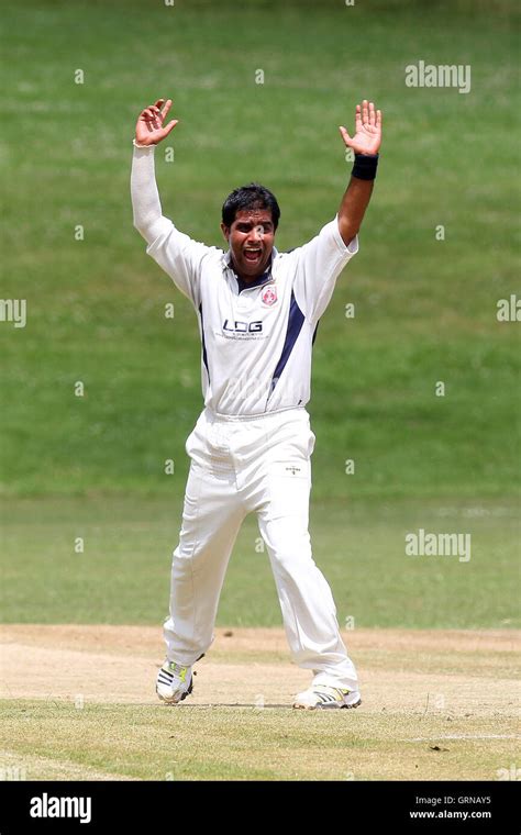 Bilal Makodia Of Hainault Appeals Successfully For The Wicket Of Alex