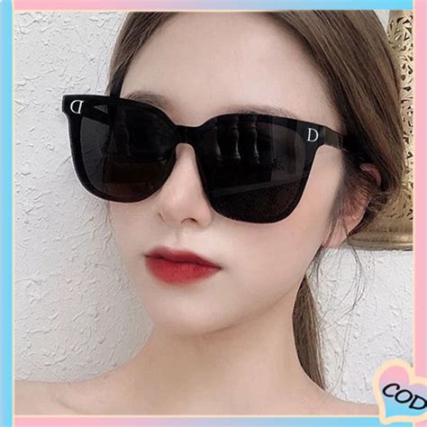 Jual COD Kacamata Kotak Hitam Korean Fashion Sunglasses Wanita Pria