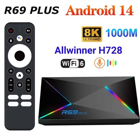 R69 Plus Smart TV Box Android 14 8K Allwinner H728 Поддержка Netflix ...