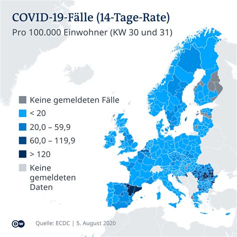 Corona Trend Regionale Hotspots In Der EU Europa DW 12 08 2020