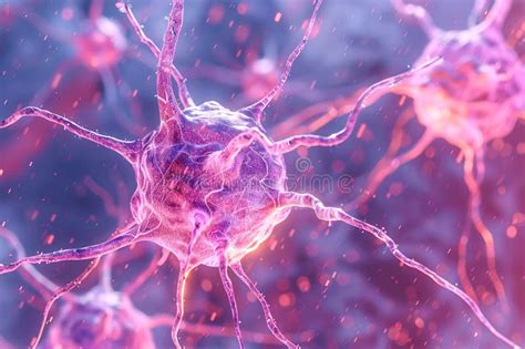 Detailed Rendering Of Neurons Firing In The Human Brain Showcasing