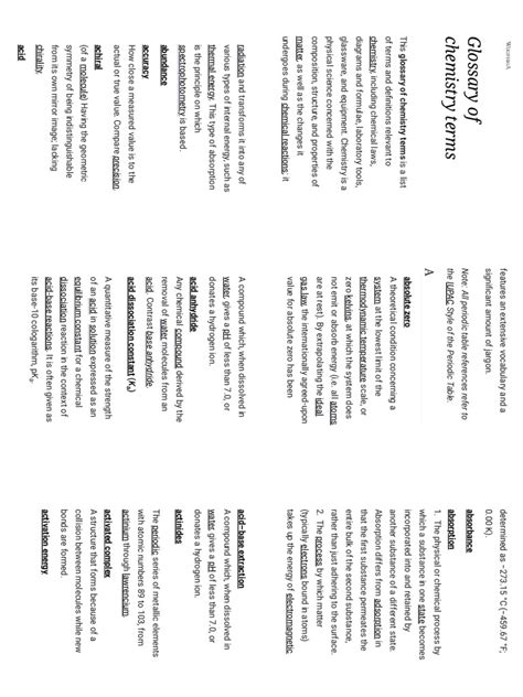 Glossary of Chemistry Terms | PDF | Chemistry | Chirality (Chemistry)