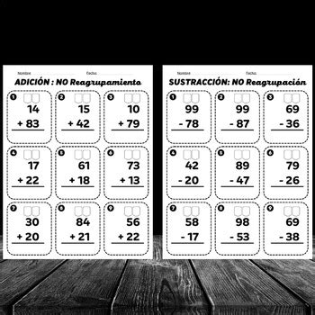 Spanish Addition Subtraction With And Without Regrouping X Digit