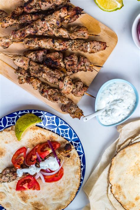 Greek Style Souvlaki With Homemade Tzatziki Olive And Mango