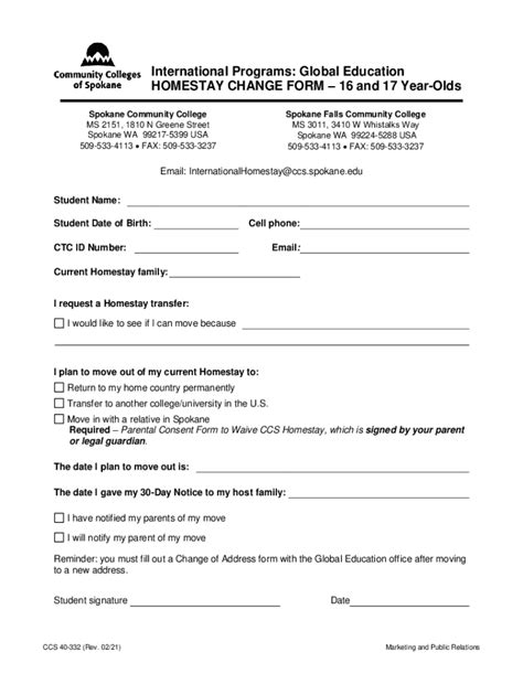 Fillable Online Scc Spokane Travel Permission Form Parent Consent For