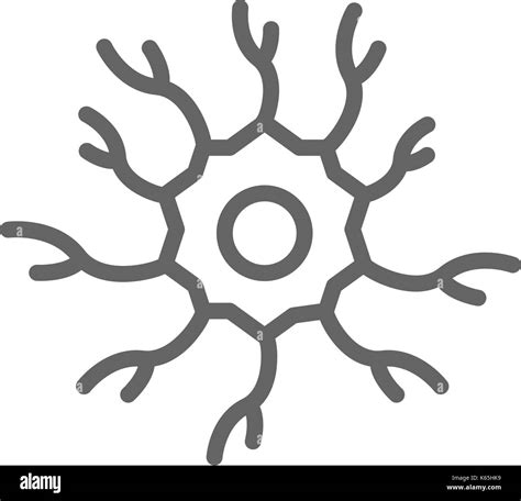 Simple Neuron Nerve Line Icon Symbol And Sign Vector Illustration