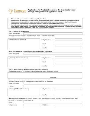 Fillable Online Application For A Storage Licence For Bulk Explosives