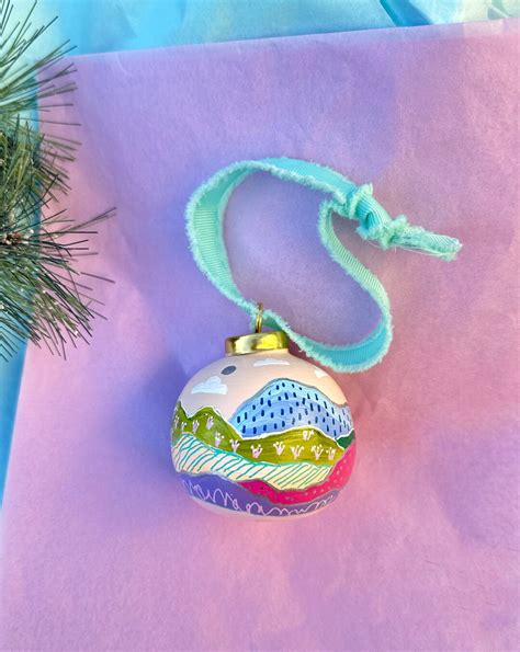 Hand Painted Ceramic Ornament 2023 Ornament Christmas Etsy