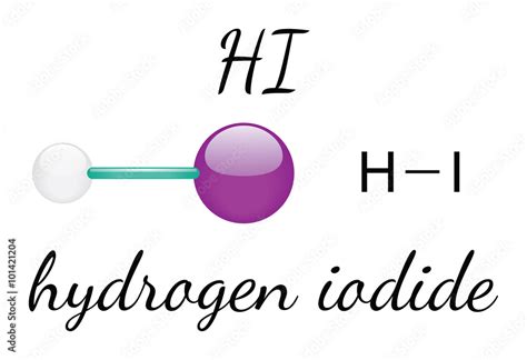 HI hydrogen iodide molecule Stock Vector | Adobe Stock