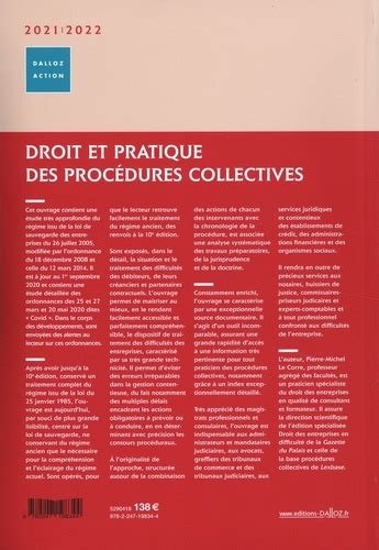 Droit Et Pratique Des Proc Dures Collectives De Pierre Michel Le Corre