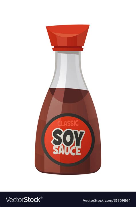 Bottle Soy Sauce Isolated On White Background Vector Image