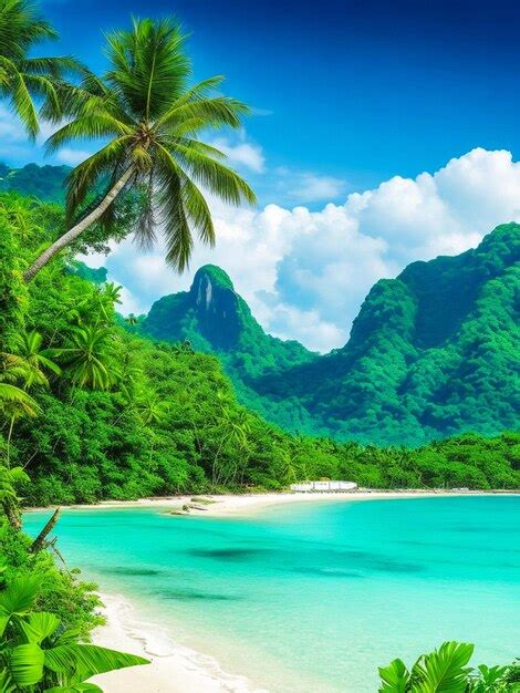 Premium Photo Jungle Mountains Tropical Island Beach