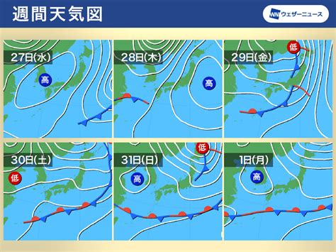 週間天気 天気は周期変化 週後半は気温上昇で桜開花が加速｜infoseekニュース