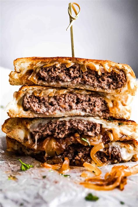 Classic Patty Melts Tender All Beef Patties Are Seasoned To Garlicky Perfection Topped With