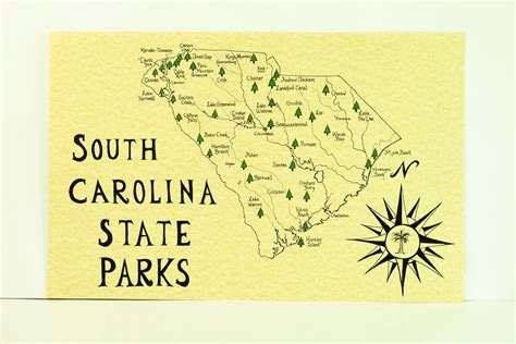 South Carolina State Parks Map - Etsy