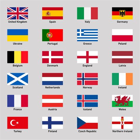 Set of flags of different european countries in flat style. 23097061