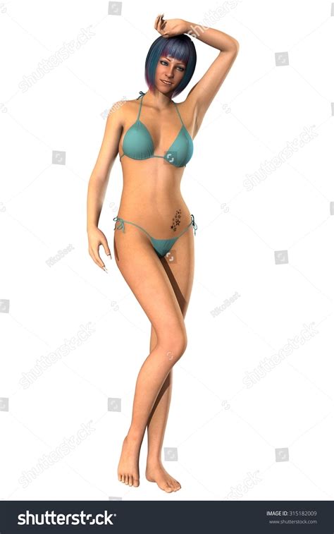Beautiful Sexy Woman Bikini On White Stock Illustration 315182009 Shutterstock