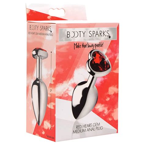 Plug Anal Tipo Joya Corazón Mediano Rojo Booty Sparks Tu Secreto Sex Shop