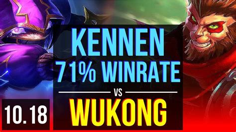 Kennen Vs Wukong Top 2 Early Solo Kills 71 Winrate Kda 1038