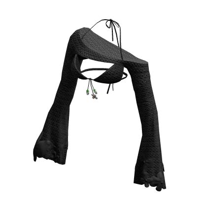 Bb Black Bikini Cropped Ballet Shrug Crochet V Roblox