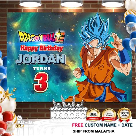 Birthday Banner Birthday Backdrop Hari Jadi Dragon Ball Shopee