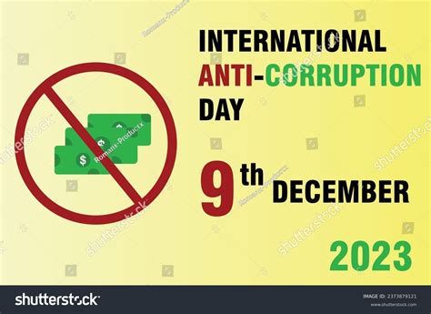 Worlds International Anti Corruption Day 2023 Stock Vector Royalty