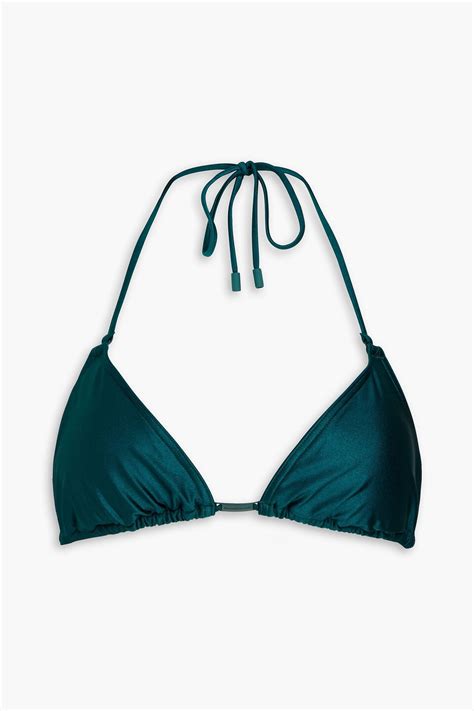 Buy Zimmermann Appliquéd Triangle Bikini Top Blue Petrol At Off Editorialist