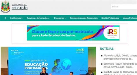 Pré matrícula Online 2025 para rede estadual de Rio Grande do Sul