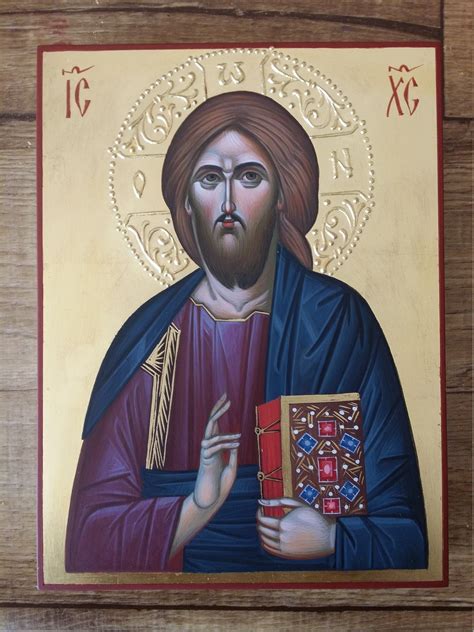 Jesus Christ icon, Christ Pantocrator hand painted icon, Byzantine icon ...