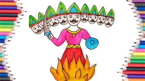 Ravan Drawing Easy How To Draw Ravan Step By Step Dussehra Drawing