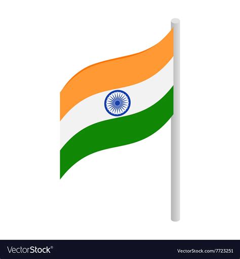 Flag of india icon isometric 3d style Royalty Free Vector