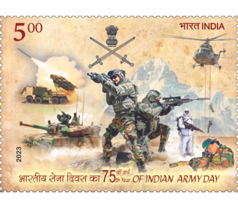 19 4 2023 75th Year Of The Indian Army Day Stamp Buy Indian Stamps