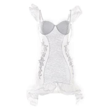 Hot Wholesale Lady Sexy Wedding Dress White Lace Transparent Beauty Bride Costume Fancy Dress