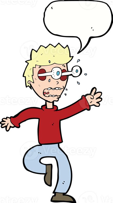 Cartoon Terrified Man With Eyes Popping Out With Speech Bubble 44908602 Png