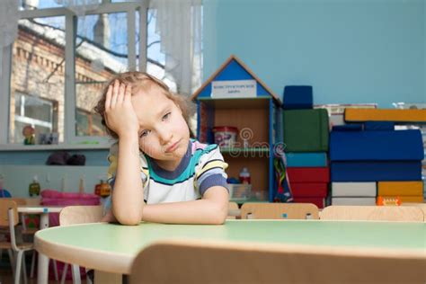 Sad Child In Kindergarten Stock Image Image Of Girls 32675467