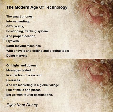 The Modern Age Of Technology The Modern Age Of Technology Poem By