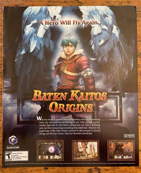 2006 Baten Kaitos Origins Nintendo Gamecube Print Adposter Authentic