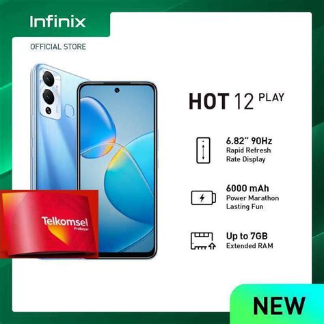 Jual Infinix Hot 12 Play 4 128gb Official Store Starter Pack Telkomsel Bundling Max