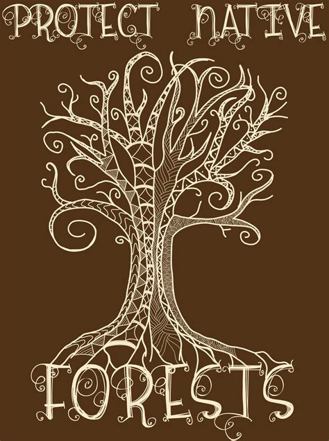 Protect Native Forests Sticker - Handmade Creations | Hand Drawn Designs