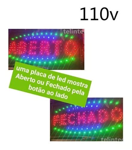 Painel Led Letreiro Placa Luminoso 2 Em 1 Aberto C fechado Frete grátis