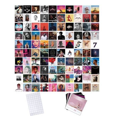 Btaidi 100 Pcs Album Cover Aesthetic Pictures Wall Collage Kit, 5x5 ...