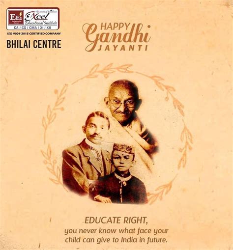 Gandhi Jayanti creative for Excel Education, Bhilai | Education