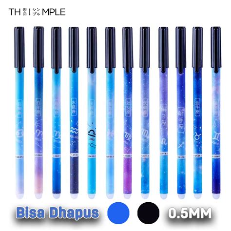 Jual Erasable Gel Pen Pulpen 0 5mm Hitam Biru Pena Bisa Dihapus Pulpen