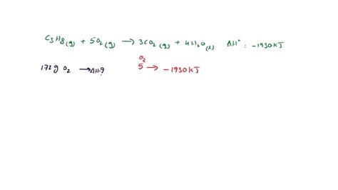 Solved The Complete Combustion Of Propane C3h8g Is Represented By