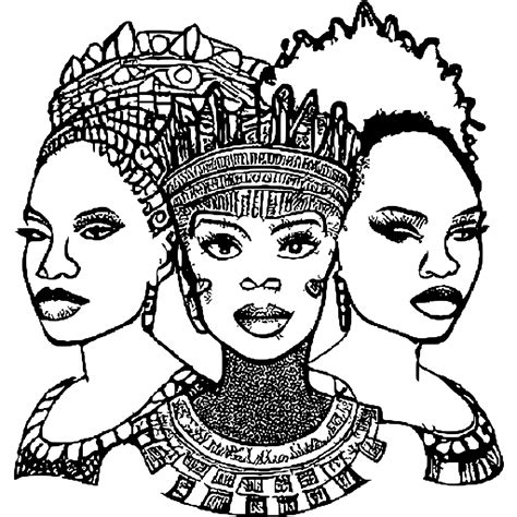 African American Queens Coloring Page Creative Fabrica