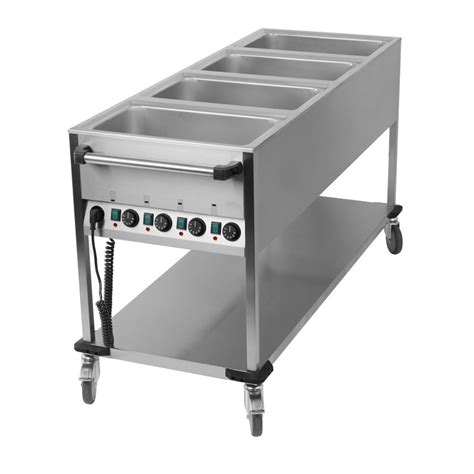 Bain Marie Station 4 X GN 1 1 Mit Rollen