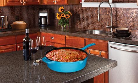 Enameled Cast Iron Skillet Deep Sauté Pan With Lid 12 Inch Groupon