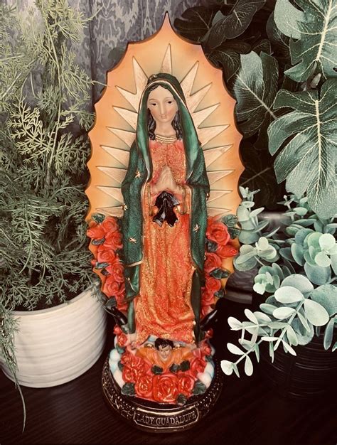 Virgen De Guadalupe Statue Lady Guadalupe Sculpture